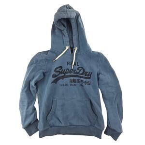 SuperDry | Blue Sparkly Pullover Hoodie | Size 6 (Small)